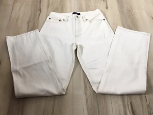Ann Taylor Off White Canvas Jeans Straight Leg Size 4 Rise=9 1/2” Inseam=31” - Picture 1 of 5