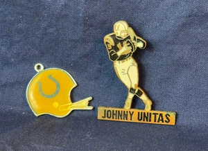 Vtg Baltimore Colts Johnny Unitas Pin Pendant Lot Football NFL - Picture 1 of 12