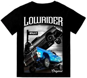 Low Rider Original Blue Impala 64 T-Shirt Print On Shaka Wear Heavyweight Tee - Picture 1 of 7