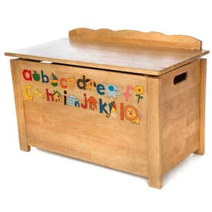 Toy Box Solid Rubber Wood ABC Toy Box Wooden Handmade - FU-687-ABC - Picture 1 of 3