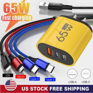 65W Fast Charging USB Type C Wall Charger For Samsung A16 A15 A26 A35 A56 A06 36 - Picture 1 of 21