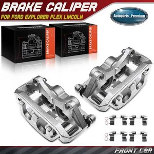 2x Front Left & Right Brake Caliper with Bracket for Ford Explorer Flex Lincoln - Picture 1 of 10