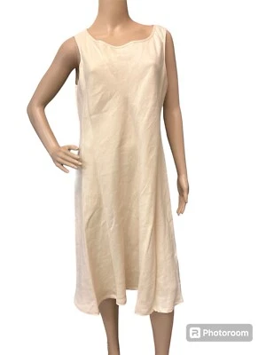 Vestido sin mangas Pendleton mezcla de lino talla 14 color crema 1/2 cremallera ¡EXCELENTE ESTADO USADO!! Foto 1 de 4