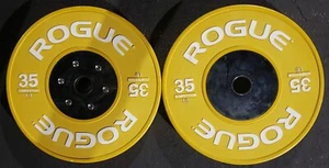 Rogue Fitness Competition Olympic IWF Standard 35 Lb Pair of Bumper Plates VG+ - Picture 1 of 1
