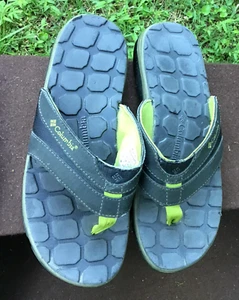Sandalias chanclas Columbia para hombre talla 7 arena plateada tanga verde gris confort - Imagen 1 de 9