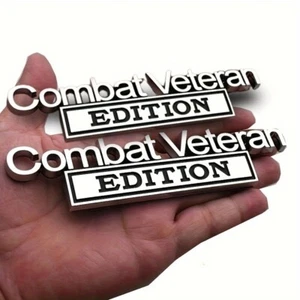 2 PIEZAS Combat Veteran Edition Emblema Adhesivo Insignia Guardabarros ABS Calcomanía Coche Camión SUV - Imagen 1 de 10
