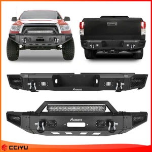 Front & Rear Bumper For 2007-2013 Toyota Tundra w/ Winch Plate LED light D-rings - Picture 1 of 11