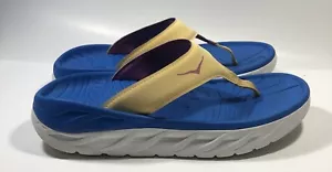 Hoka One One Flip Flop Comfort Sandals Mens Size 9 Women 11 Blue White GC Unise - Picture 1 of 7