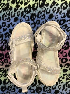 Justice White Dress Sandals In Size 5 - Image 1 of 4