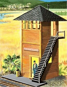 PLASTICVILLE - Vintage SW-2 Switch Tower - O/S Model Train Railroad Building (2)