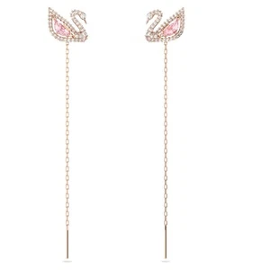 Swarovski Dazzling Swan drop earrings Swan, Pink, Rose gold-tone 5469990 - Picture 1 of 5