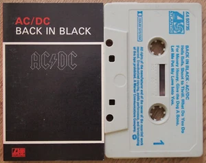 AC/DC - BACK IN BLACK (ATLANTIC K450735) 1980 UK CASSETTE TAPE ORIGINAL ISSUE - Picture 1 of 3