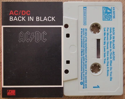 AC/DC - BACK IN BLACK (ATLANTIC K450735) 1980 UK CASSETTE TAPE ORIGINAL ISSUE - Image 1 of 3