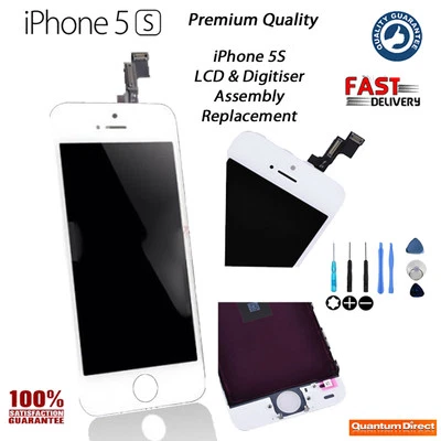iPhone 5S Retina LCD Replacement & Digitiser Touch Screen Grade *AAA* WHITE - Image 1 of 4