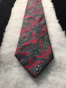 Corbata para hombre Windsor toda seda cachemira con rojo, azul y un poco de crema. En muy buen estado - Imagen 1 de 9