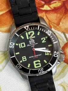 Reloj Hombre Tauchmeister T0205 Resistente al Agua - Banda Goma - Funciona - Imagen 1 de 5