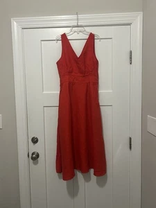 Women's Cynthia Rowley Red Linen Sleeveless dress size 8 Tomato Girl Patriotic - Picture 1 of 8