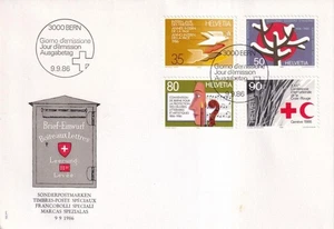 SA38g Switzerland 1986 Anniversaries Red Cross Music Peace FDC - Picture 1 of 1