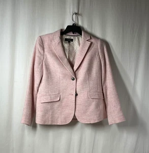 Talbots Women's Pink Wool Blend Herringbone Blazer - Size 10 - Picture 1 of 3