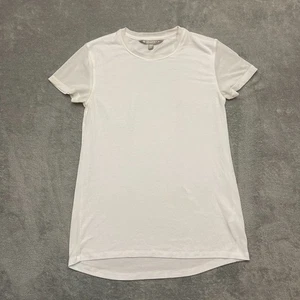 Athleta Shirt Womens XS White Athletic Mesh Detail Short Sleeve Gym Train Run - Picture 1 of 8