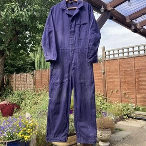 Vintage British Rail Overalls 1950’s 60’s Workwear Boiler Suit Size Large 41” - Picture 1 of 12
