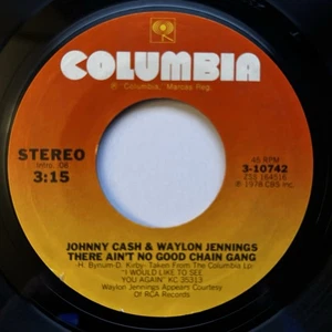 Johnny Cash & Waylon Jennings - There Ain't No Good Chain Gang  1978 LP 3-10742 - Picture 1 of 6
