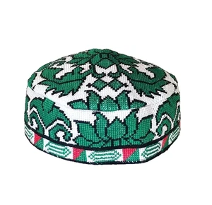 UZBEKISCHER IROQI STAMM HANDBESTICKTER SEIDENHUT - UNISEX - CA. 22" - MEDIUM - Bild 1 von 4