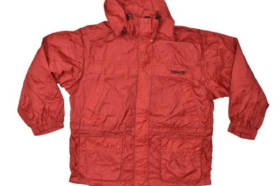 Timberland Performance Men's Red Full Zip Hooded Rain Jacket Regular Size XL NEW - Image 1 of 4