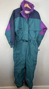 Vintage 90s Columbia Ski Suit One Piece Purple Teal Women’s Large - Picture 1 of 10
