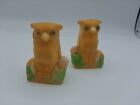 Yellow Plastic Owl Salt and Pepper Shakers Set Vintage