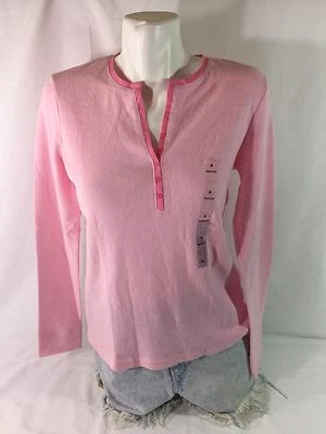 Pijama rosa de mujer Alfani manga larga talla S 100 % algodón con botones Bin56#7 Foto 1 de 4