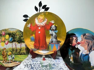 3 Piatti da Collezione Fine con Bordo 24K Ottime Condizioni - Clown Set Regalo da Collezione - Foto 1 di 7