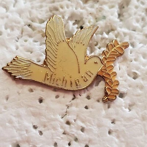 De colección VFW Michigan State Peace Dove Sello Logo Solapa Sombrero Prendedor Tie Tac - Imagen 1 de 3