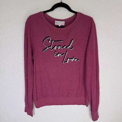 Wildfox BBJ Sweatshirt Womens Small Stoned in Love Baggy Beach Jumper Lounge NEW - Image 1 of 4