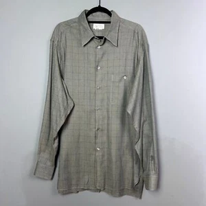 Ermenegildo Zegna shirt Large 100% cotton plaid button up long sleeve Italy - Picture 1 of 9