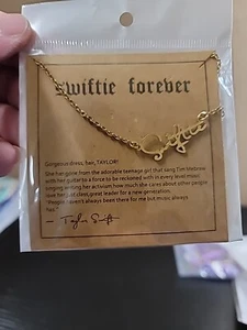Taylor Swift Gold Tone Necklace With Swiftie Pendant. Eras Tour. NEW - Picture 1 of 3