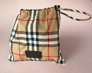 BURBERRY LONDON Cloth Travel Pouch For Sundries with Drawstring, 7" Square