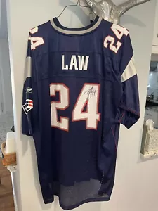 TY LAW Signed Autographed PATRIOTS Reebok Football Jersey size 2XL - Picture 1 of 6
