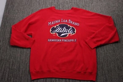 Mauna Loa Brand Hawaiian Pineapple VTG 80s Crewneck Red Size Large Grunge Skater - Image 1 of 4