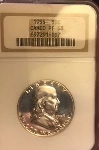 1955 proof  Franklin half dollar NGC PR68. cameo - Picture 1 of 4