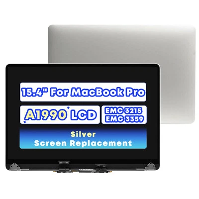 A1990 for MacBook Pro 15" 2018 2019 EMC 3215 LCD Screen Display Assembly Silver - Image 1 of 4