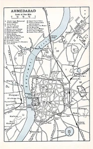 IN Ahmedabad + Dilwara Abu 1949 Stadtplan, Karte + engl. Reisef. (39 S.) Paldi - Picture 1 of 3