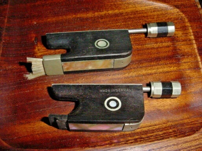 TWO VINTAGE  EBONY CELLO  BOW FROGS FOR CELLO  BOW BUILDING ONE MADE IN GERMANY - Image 1 of 4