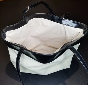 ESTEE LAUDER WHITE CANVAS CARRY-ALL WEEKENDER/SHOPPING TOTE BAG - Picture 1 of 5