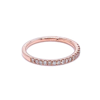 14K Rose Gold Band with 17 Diamonds - Image 1 of 3