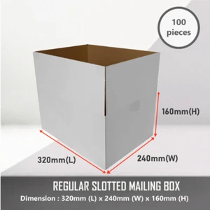 100 x Mailing Boxes 320 x240 x160mm Regular Slotted Shipping Packing Carton Box - Picture 1 of 8