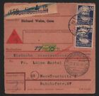 B11247 SBZ DDR Paketkarte Gera 1951 2x 224 MeF  Jugendpostamt nach Neuwrschnitz