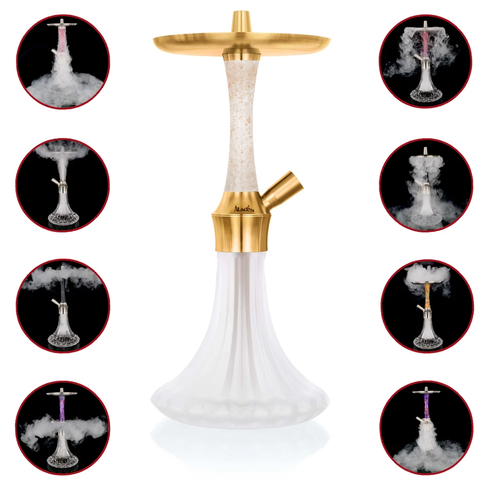 Aladin Shisha EPO - Frozen Gold | Edelstahl Shisha | 9 Blow Off Varianten