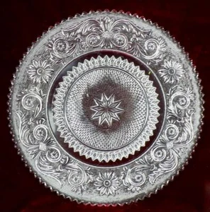 Indiana Sandwich Colony Plate Luncheon Clear Glass 8in 1972-1973 Vintage - Picture 1 of 7