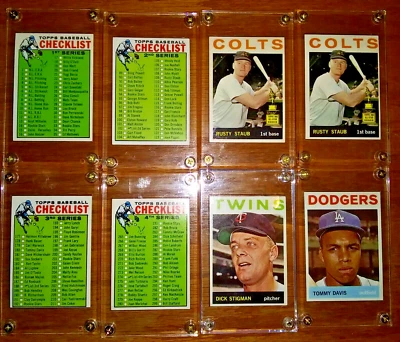 Lote de 8 Topps 1964 de colección: Rusty Staub RCS UNMKD CHKLSTS ALTOS GRADOS y más Foto 1 de 4
